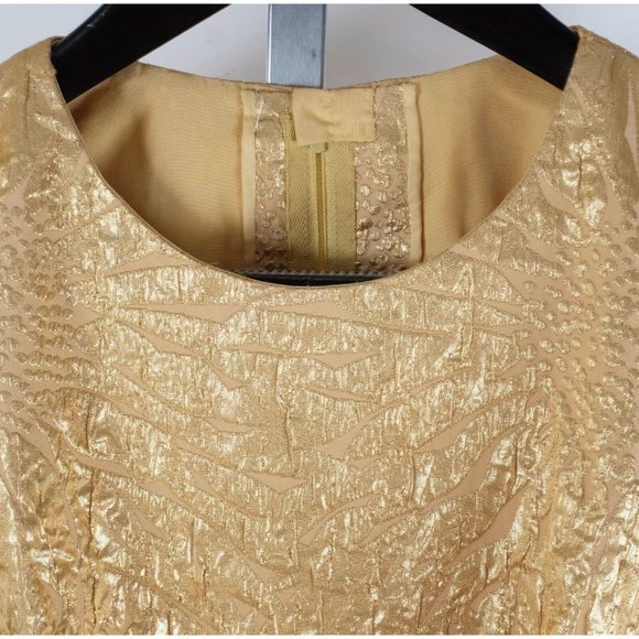 Mainbocher dress sz Small gold brocade excellent condition haute couture - Picture 6 of 9